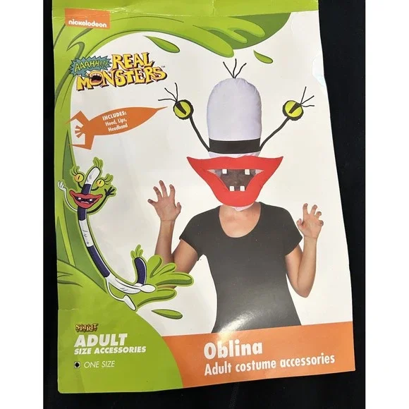 Oblina‎ Aaahh Real Monsters Mask Adult Accessories Hood Lips Headband HTF 2017 - Picture 2 of 11